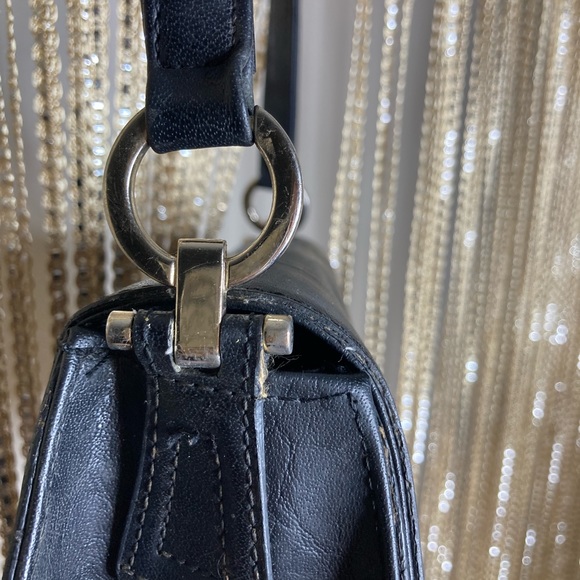 Y2k vintage black Liz Claiborne faux leather baguette bag handbag shoulder purse - Picture 6 of 11